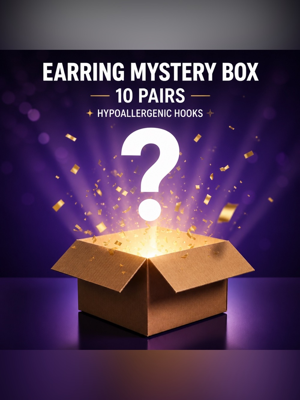 Mystery Earrings Box - 10 Pairs - 
- hypoallergenic hooks